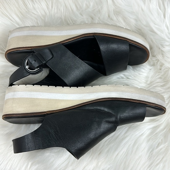 Vince Black Shelby Wedge Platform Sandals 8.5 - Picture 8 of 13